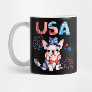 French Bulldog Frenchie 4th of July USA Mug